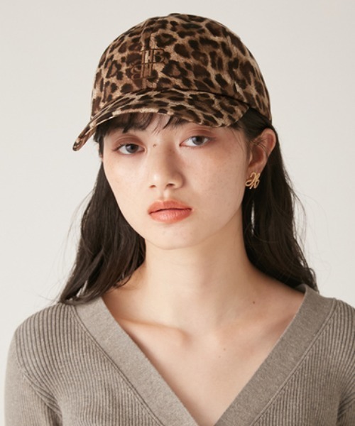 LILY BROWN（リリーブラウン）の「LBロゴ刺繍キャップ（キャップ・レディース・レオパード/ホワイト/ブルー・FREE）」の3枚目の写真