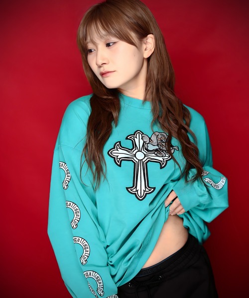 GALFY（ガルフィー）の「GA×GALFY-ガリノハーツロンTee（Tシャツ/カットソー・メンズ・ホワイト/ターコイズブルー/ブラック・XL/L/S）」の3枚目の写真