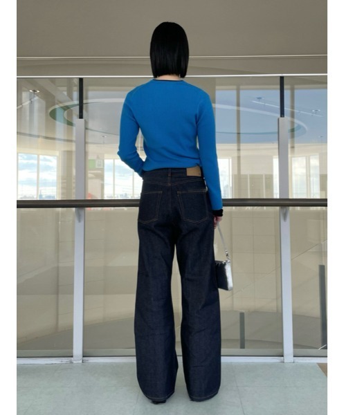 Mila Owen（ミラオーウェン）の「セルビッチワイドストレートデニムパンツ【ウォッシャブル】（デニムパンツ・レディース・インディゴブルー・1/0）」の14枚目の写真