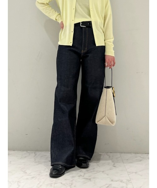 ミラオーウェン 今期 セルビッチワイドストレートデニムパンツ セルビッチワイドストレートデニムパンツ【ウォッシャブル
