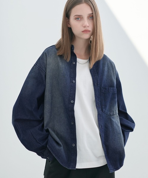 セットアップ対応可】ライトウェイトエイジングデニムシャツ（シャツ