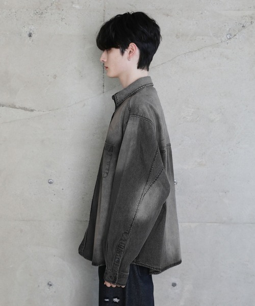 セットアップ対応可】ライトウェイトエイジングデニムシャツ（シャツ