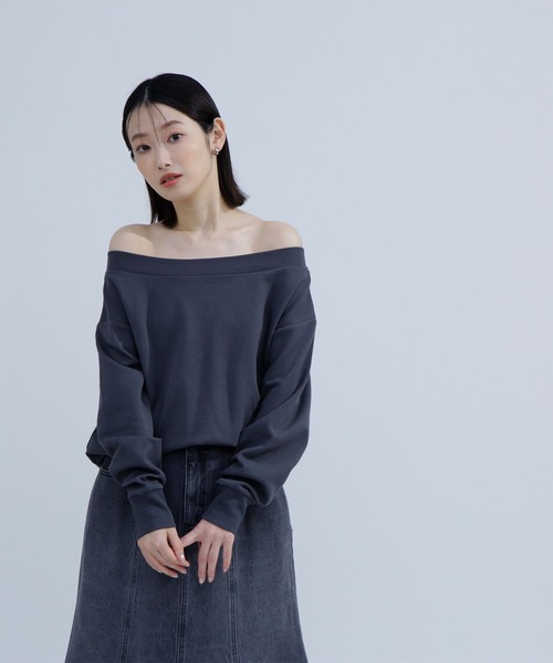 NATURAL BEAUTY BASIC(ナチュラルビューティーベーシック)の「◇ダンボールトップスシリーズ オフショル(Tシャツ/カットソー・レディース・ベージュ/チャコールグレー/オフホワイト・FREE)」の17枚目の写真
