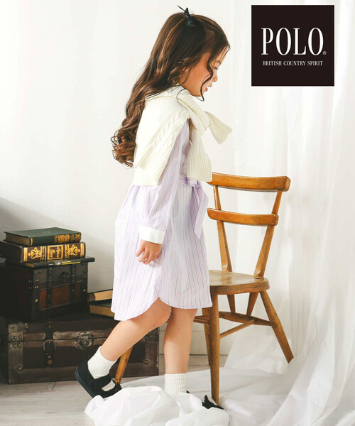 SLAP SLIP(スラップスリップ)の「【POLO BCS(ポロ・ビーシーエス)×SLAP SLIPコラボ】【お揃い】ベルト付き襟カフスバイカラーストライプ柄シャツワンピース(80~130cm)(シャツワンピース・キッズ・ピンク系その他/ブルー系その他・80cm/90cm/110cm/100cm/120cm/130cm)」の17枚目の写真