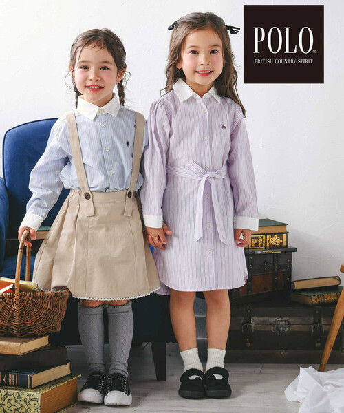 SLAP SLIP(スラップスリップ)の「【POLO BCS(ポロ・ビーシーエス)×SLAP SLIPコラボ】【お揃い】ベルト付き襟カフスバイカラーストライプ柄シャツワンピース(80~130cm)(シャツワンピース・キッズ・ピンク系その他/ブルー系その他・80cm/90cm/110cm/100cm/120cm/130cm)」の13枚目の写真