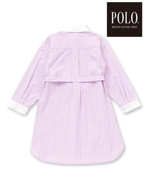 SLAP SLIP(スラップスリップ)の「【POLO BCS(ポロ・ビーシーエス)×SLAP SLIPコラボ】【お揃い】ベルト付き襟カフスバイカラーストライプ柄シャツワンピース(80~130cm)(シャツワンピース・キッズ・ピンク系その他/ブルー系その他・80cm/90cm/110cm/100cm/120cm/130cm)」の11枚目の写真