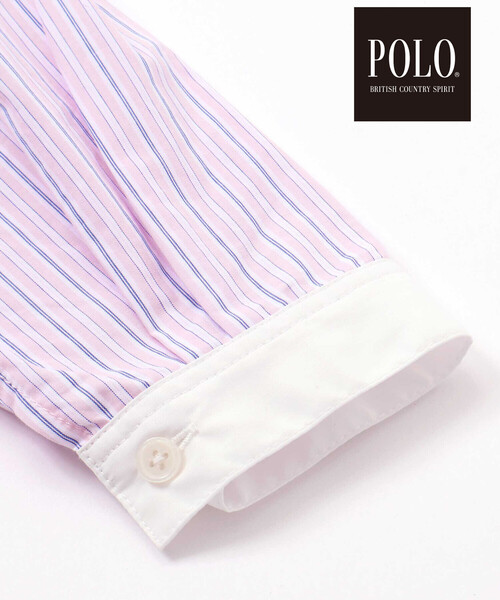 SLAP SLIP(スラップスリップ)の「【POLO BCS(ポロ・ビーシーエス)×SLAP SLIPコラボ】【お揃い】ベルト付き襟カフスバイカラーストライプ柄シャツワンピース(80~130cm)(シャツワンピース・キッズ・ピンク系その他/ブルー系その他・80cm/90cm/110cm/100cm/120cm/130cm)」の8枚目の写真