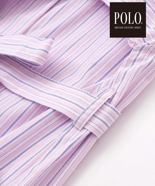 SLAP SLIP(スラップスリップ)の「【POLO BCS(ポロ・ビーシーエス)×SLAP SLIPコラボ】【お揃い】ベルト付き襟カフスバイカラーストライプ柄シャツワンピース(80~130cm)(シャツワンピース・キッズ・ピンク系その他/ブルー系その他・80cm/90cm/110cm/100cm/120cm/130cm)」の7枚目の写真