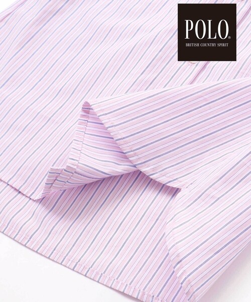 SLAP SLIP(スラップスリップ)の「【POLO BCS(ポロ・ビーシーエス)×SLAP SLIPコラボ】【お揃い】ベルト付き襟カフスバイカラーストライプ柄シャツワンピース(80~130cm)(シャツワンピース・キッズ・ピンク系その他/ブルー系その他・80cm/90cm/110cm/100cm/120cm/130cm)」の6枚目の写真