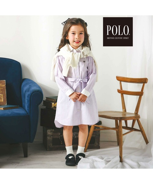 SLAP SLIP(スラップスリップ)の「【POLO BCS(ポロ・ビーシーエス)×SLAP SLIPコラボ】【お揃い】ベルト付き襟カフスバイカラーストライプ柄シャツワンピース(80~130cm)(シャツワンピース・キッズ・ピンク系その他/ブルー系その他・80cm/90cm/110cm/100cm/120cm/130cm)」の18枚目の写真