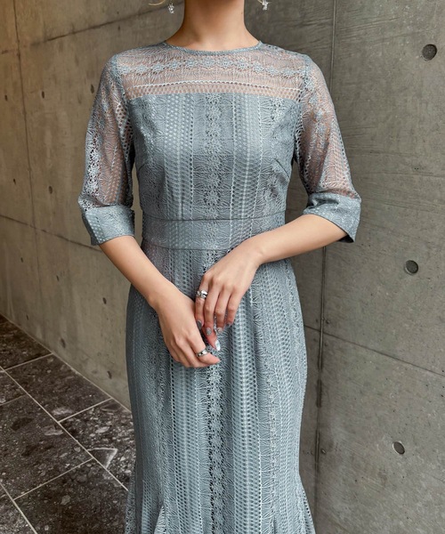 aity（アイティ）の「バックリボンレースマーメイドドレス 結婚式 二次会 成人式 同窓会 パーティードレス オケージョンドレス お呼ばれワンピース（ドレス・レディース・ダークオレンジ/ダークグリーン/グレイッシュブルー/チャコール・36(S)/38(M)）」の7枚目の写真