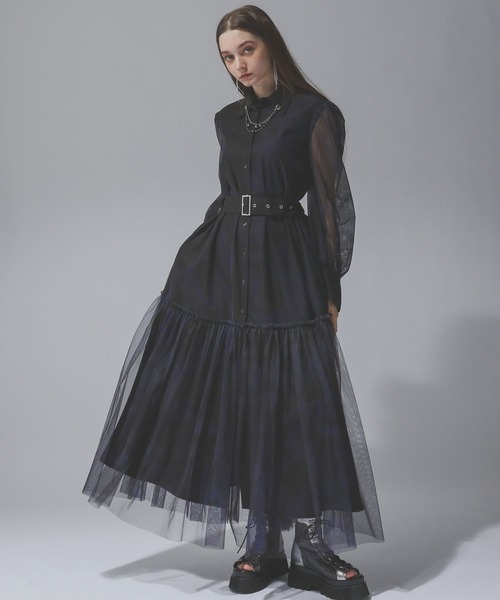（完売品）HARE チュールティアードワンピース セール】【オケージョン/セレモニー/結婚式】チュールティアード