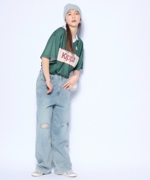 tシャツ 「Kappa」AUTHENTIC　シャギーニット　ゲームシャツ レディース Kappa tシャツ 「Kappa」AUTHENTIC シャギーニット ゲームシャツ