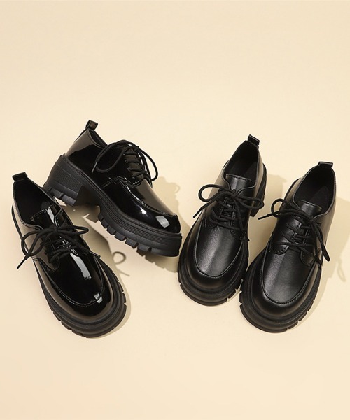 Miniministore（ミニミニストア）の「ローファー レディース 厚底 編み上げ（ローファー・レディース・ブラック系1/ブラック系2・23.5cm/25.0cm/24.0cm/23.0cm/22.5cm/24.5cm）」の11枚目の写真