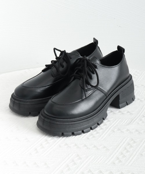Miniministore（ミニミニストア）の「ローファー レディース 厚底 編み上げ（ローファー・レディース・ブラック系1/ブラック系2・23.5cm/25.0cm/24.0cm/23.0cm/22.5cm/24.5cm）」の12枚目の写真