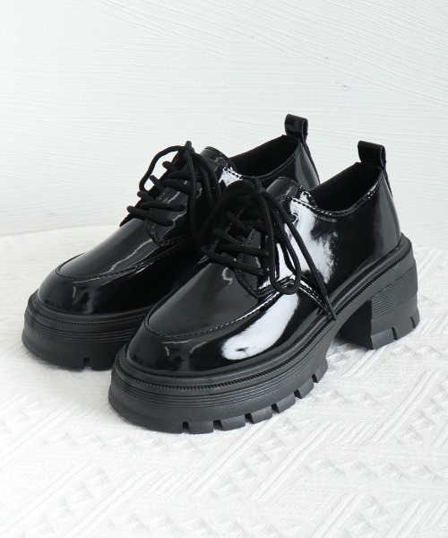 Miniministore（ミニミニストア）の「ローファー レディース 厚底 編み上げ（ローファー・レディース・ブラック系1/ブラック系2・23.5cm/25.0cm/24.0cm/23.0cm/22.5cm/24.5cm）」の14枚目の写真