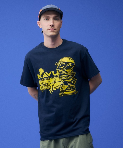 KAVU(カブー)の「KAVU/カブー Burger Tee/バーガーティー(Tシャツ/カットソー・メンズ・ホワイト/ナチュラル/ネイビー/ロイヤルブルー・MEDIUM/LARGE/X-LARGE)」の3枚目の写真