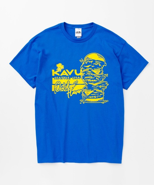 KAVU(カブー)の「KAVU/カブー Burger Tee/バーガーティー(Tシャツ/カットソー・メンズ・ホワイト/ナチュラル/ネイビー/ロイヤルブルー・MEDIUM/LARGE/X-LARGE)」の4枚目の写真