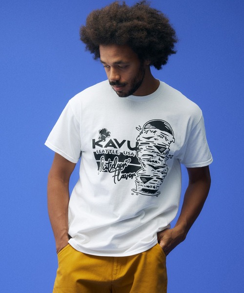 KAVU(カブー)の「KAVU/カブー Burger Tee/バーガーティー(Tシャツ/カットソー・メンズ・ホワイト/ナチュラル/ネイビー/ロイヤルブルー・MEDIUM/LARGE/X-LARGE)」の8枚目の写真