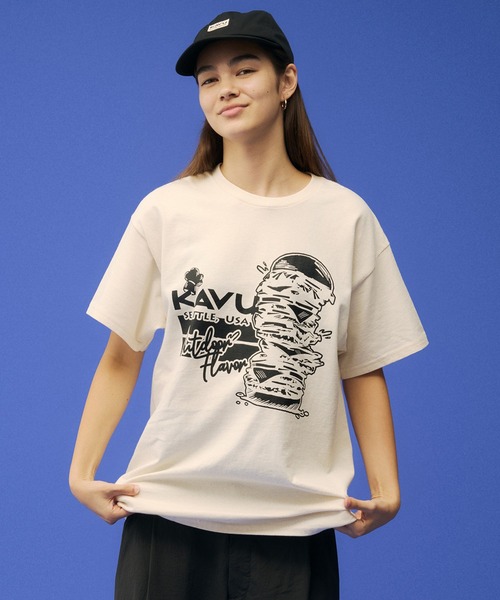 KAVU(カブー)の「KAVU/カブー Burger Tee/バーガーティー(Tシャツ/カットソー・メンズ・ホワイト/ナチュラル/ネイビー/ロイヤルブルー・MEDIUM/LARGE/X-LARGE)」の12枚目の写真