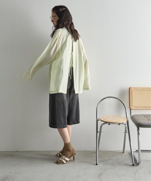 THE YOn(ザヨン)の「バックリボンスリットサマーシアーテーラードジャケット(テーラードジャケット・レディース・ナチュラル/ブラウン/ミント・FREE)」の22枚目の写真