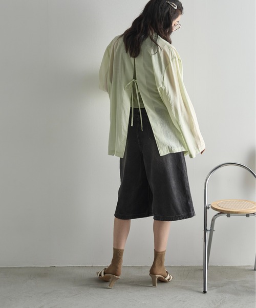SIIILON Tack airy JKT 黒 ジャケット リボン SIIILON Tack airy JKT 黒 ジャケット リボン バックリボン