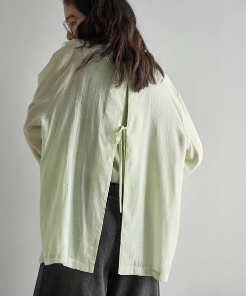 THE YOn(ザヨン)の「バックリボンスリットサマーシアーテーラードジャケット(テーラードジャケット・レディース・ナチュラル/ブラウン/ミント・FREE)」の10枚目の写真