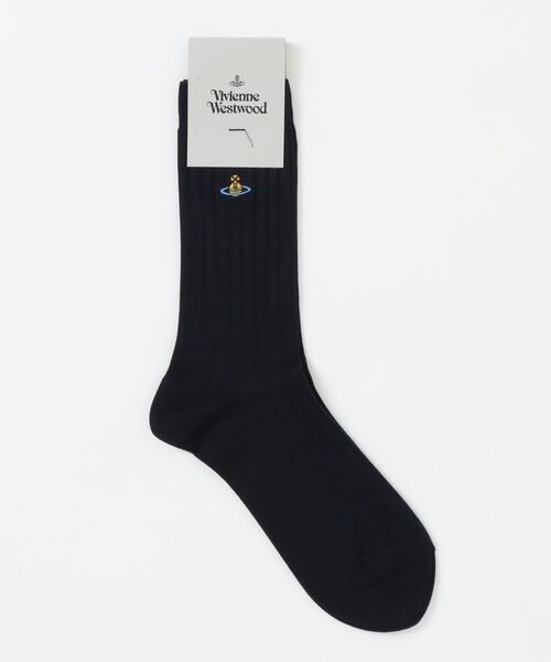 Vivienne Westwood（ヴィヴィアンウエストウッド）の「8104000G-K005Y-COLOR RIBBED CREW SOCKS（ソックス/靴下・レディース・グレー/ブラック/ネイビー・FREE）」の3枚目の写真