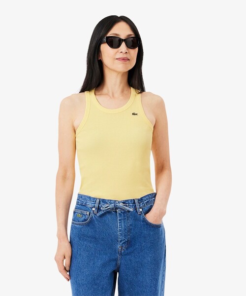 LACOSTE / ラコステ ワンポイントロゴ エッセンシャルリブニットタンクトップ ワンポイントロゴ エッセンシャルリブニットタンクトップ