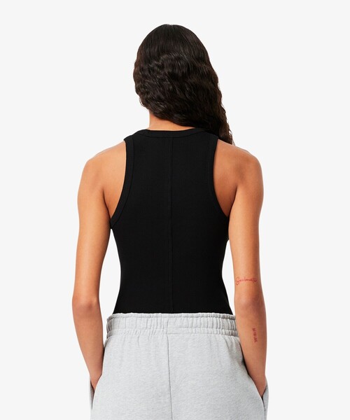 LACOSTE / ラコステ ワンポイントロゴ エッセンシャルリブニットタンクトップ ワンポイントロゴ エッセンシャルリブニットタンクトップ