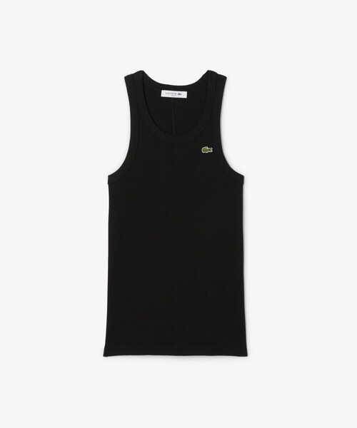 LACOSTE(ラコステ)の「ワンポイントロゴ エッセンシャルリブニットタンクトップ(タンクトップ・レディース・ホワイト/ブラック/ペールイエロー・36/34/40/38)」の15枚目の写真