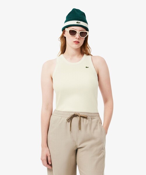 LACOSTE / ラコステ ワンポイントロゴ エッセンシャルリブニットタンクトップ ワンポイントロゴ エッセンシャルリブニットタンクトップ