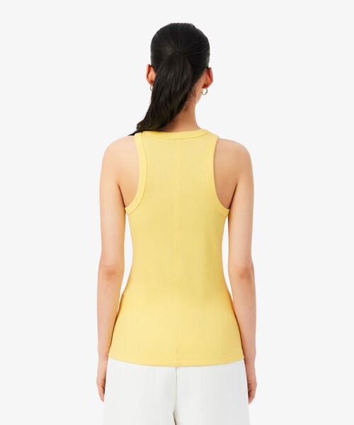 LACOSTE(ラコステ)の「ワンポイントロゴ エッセンシャルリブニットタンクトップ(タンクトップ・レディース・ホワイト/ブラック/ペールイエロー・36/34/40/38)」の19枚目の写真