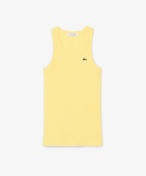 LACOSTE(ラコステ)の「ワンポイントロゴ エッセンシャルリブニットタンクトップ(タンクトップ・レディース・ホワイト/ブラック/ペールイエロー・36/34/40/38)」の20枚目の写真