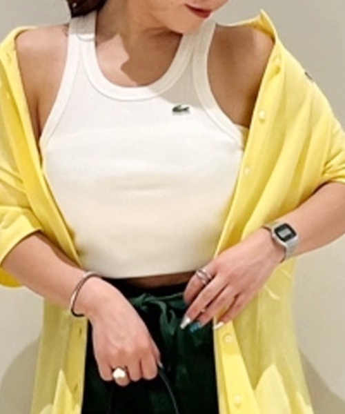 ワンポイントロゴ エッセンシャルリブニットタンクトップ