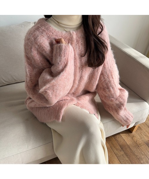 Ogue.（オグ）の「[ Ogue. ] shaggy cardigan outer（シャギーカーディガンアウター）（カーディガン/ボレロ・レディース・ピンク/ベージュ/オートミール・FREE）」の10枚目の写真