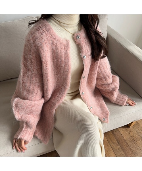 Ogue.（オグ）の「[ Ogue. ] shaggy cardigan outer（シャギーカーディガンアウター）（カーディガン/ボレロ・レディース・ピンク/ベージュ/オートミール・FREE）」の12枚目の写真