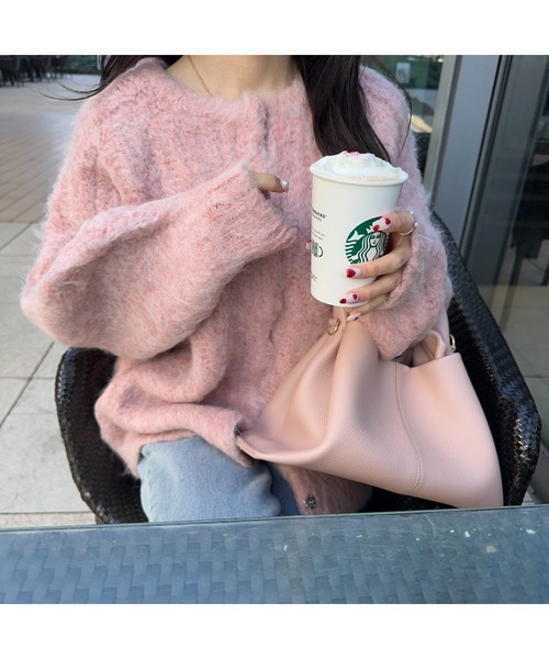 Ogue.（オグ）の「[ Ogue. ] shaggy cardigan outer（シャギーカーディガンアウター）（カーディガン/ボレロ・レディース・ピンク/ベージュ/オートミール・FREE）」の13枚目の写真