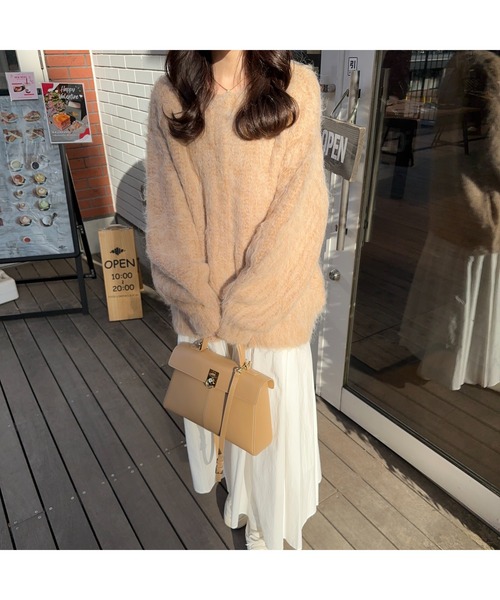 Ogue.（オグ）の「[ Ogue. ] shaggy cardigan outer（シャギーカーディガンアウター）（カーディガン/ボレロ・レディース・ピンク/ベージュ/オートミール・FREE）」の19枚目の写真