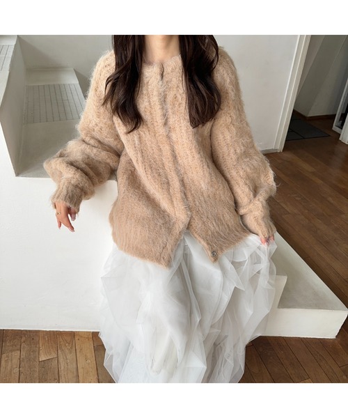 Ogue.（オグ）の「[ Ogue. ] shaggy cardigan outer（シャギーカーディガンアウター）（カーディガン/ボレロ・レディース・ピンク/ベージュ/オートミール・FREE）」の21枚目の写真
