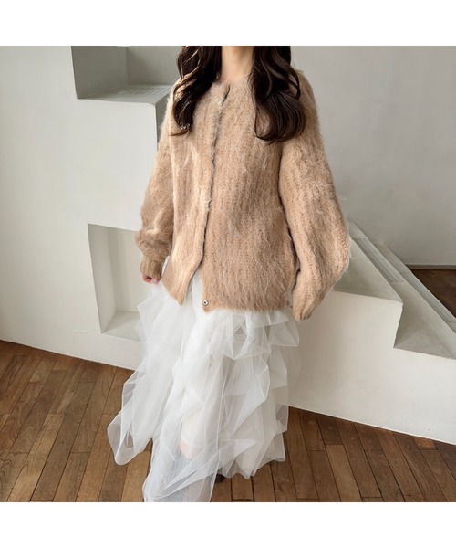 Ogue.（オグ）の「[ Ogue. ] shaggy cardigan outer（シャギーカーディガンアウター）（カーディガン/ボレロ・レディース・ピンク/ベージュ/オートミール・FREE）」の22枚目の写真