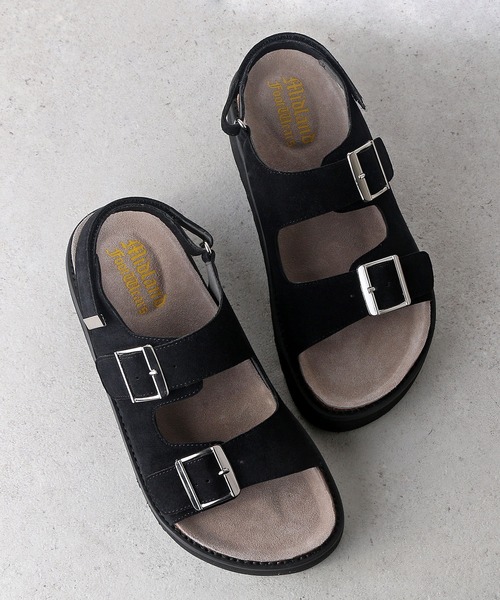 Midland FootWears（ミッドランド フットウエアーズ）の「＋5㎝ ハイソール ダブルベルト ボリューム デザインサンダル / Midland Footwears 000014（サンダル・メンズ・ブラック/ベージュ/ブラック系その他・S/M/L）」の8枚目の写真