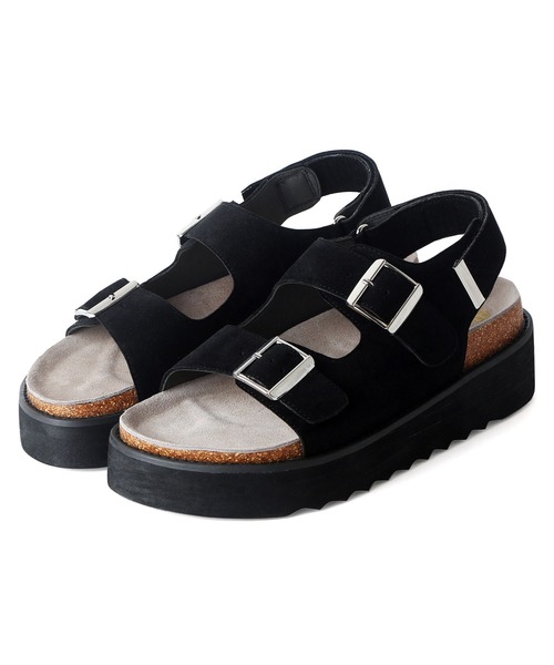 Midland FootWears（ミッドランド フットウエアーズ）の「＋5㎝ ハイソール ダブルベルト ボリューム デザインサンダル / Midland Footwears 000014（サンダル・メンズ・ブラック/ベージュ/ブラック系その他・S/M/L）」の10枚目の写真