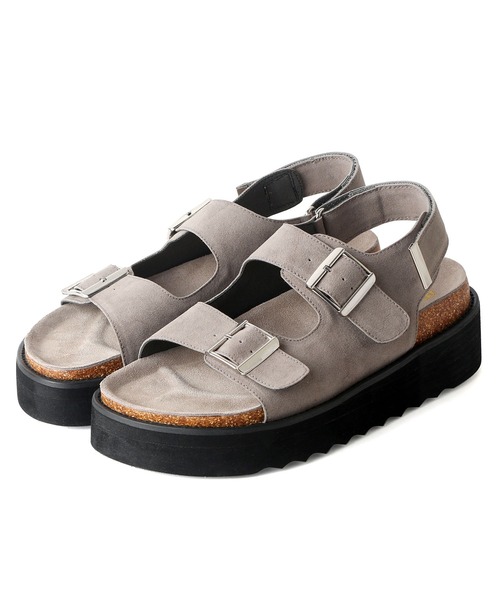 Midland FootWears（ミッドランド フットウエアーズ）の「＋5㎝ ハイソール ダブルベルト ボリューム デザインサンダル / Midland Footwears 000014（サンダル・メンズ・ブラック/ベージュ/ブラック系その他・S/M/L）」の19枚目の写真