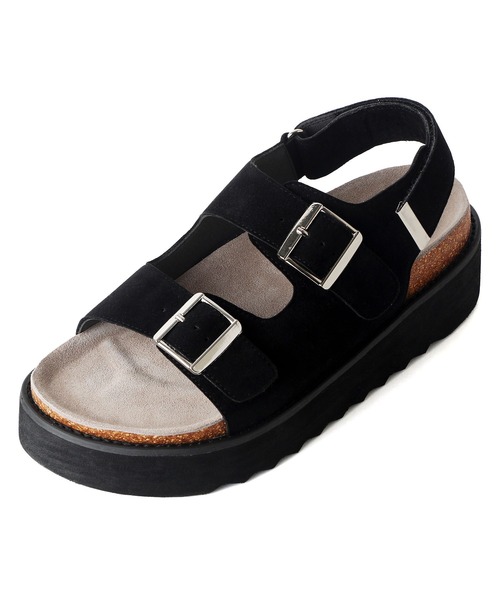 Midland FootWears（ミッドランド フットウエアーズ）の「＋5㎝ ハイソール ダブルベルト ボリューム デザインサンダル / Midland Footwears 000014（サンダル・メンズ・ブラック/ベージュ/ブラック系その他・S/M/L）」の12枚目の写真
