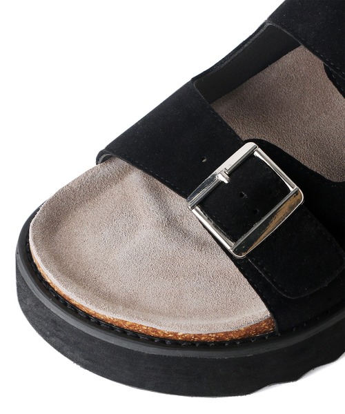 Midland FootWears（ミッドランド フットウエアーズ）の「＋5㎝ ハイソール ダブルベルト ボリューム デザインサンダル / Midland Footwears 000014（サンダル・メンズ・ブラック/ベージュ/ブラック系その他・S/M/L）」の13枚目の写真