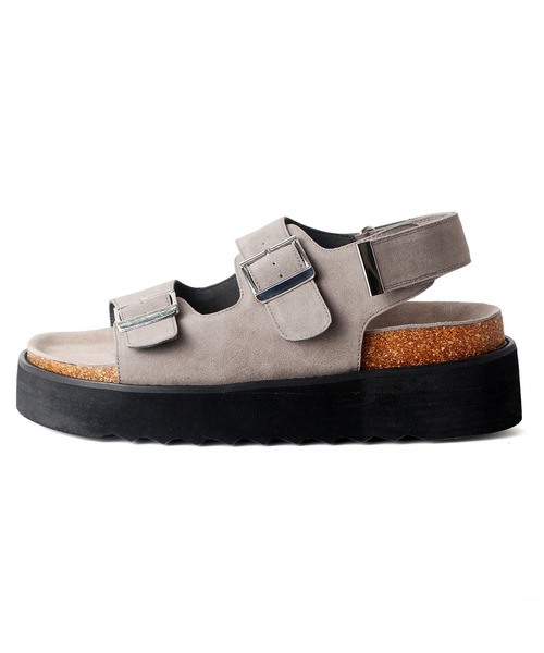 Midland FootWears（ミッドランド フットウエアーズ）の「＋5㎝ ハイソール ダブルベルト ボリューム デザインサンダル / Midland Footwears 000014（サンダル・メンズ・ブラック/ベージュ/ブラック系その他・S/M/L）」の20枚目の写真