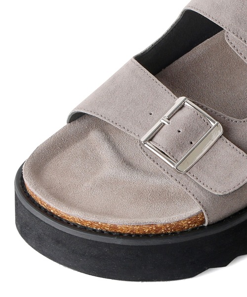 Midland FootWears（ミッドランド フットウエアーズ）の「＋5㎝ ハイソール ダブルベルト ボリューム デザインサンダル / Midland Footwears 000014（サンダル・メンズ・ブラック/ベージュ/ブラック系その他・S/M/L）」の22枚目の写真
