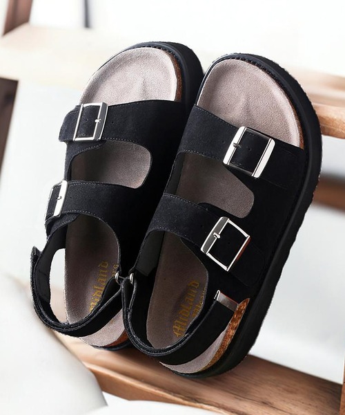 Midland FootWears（ミッドランド フットウエアーズ）の「＋5㎝ ハイソール ダブルベルト ボリューム デザインサンダル / Midland Footwears 000014（サンダル・メンズ・ブラック/ベージュ/ブラック系その他・S/M/L）」の6枚目の写真