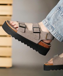 Midland FootWears（ミッドランド フットウエアーズ）の「+5cm ハイソール ダブルベルト ボリューム デザインサンダル   Midland Footwears 000014（サンダル）」